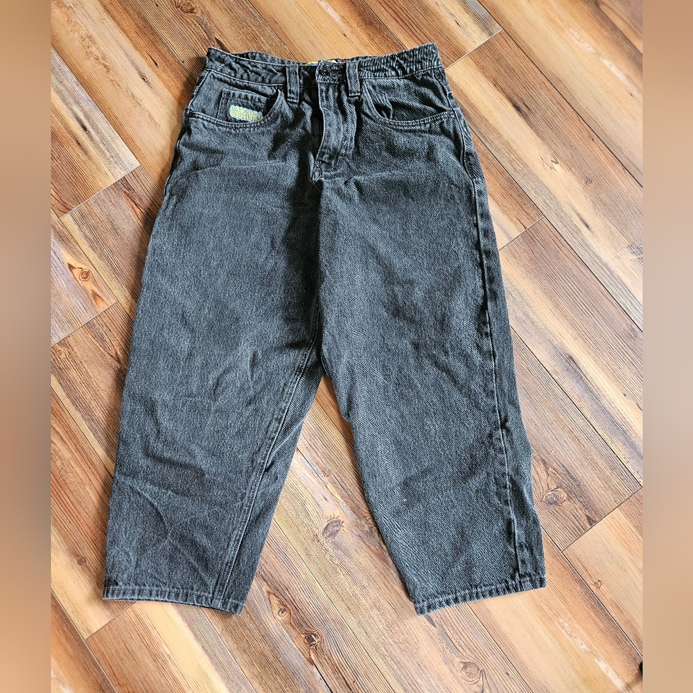 Gray Denim Jeans with Logo Patch - image 1